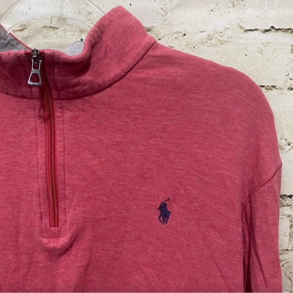 Polo by Ralph Lauren Men's Performance Half Zip. XL. Salmon in color.